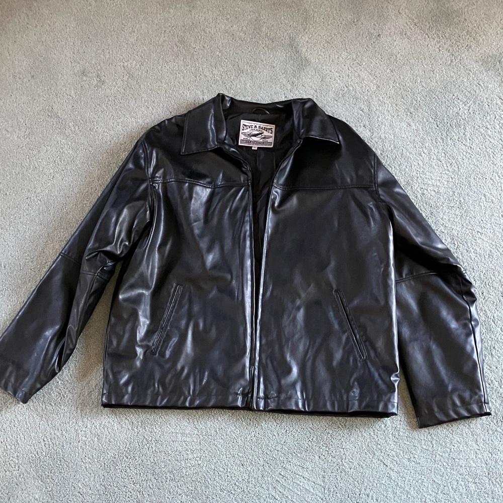 Steve & Barry's Dark Leather Military Jacket